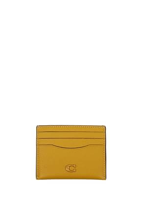 Coach Document holders Women Leather Yellow Gold