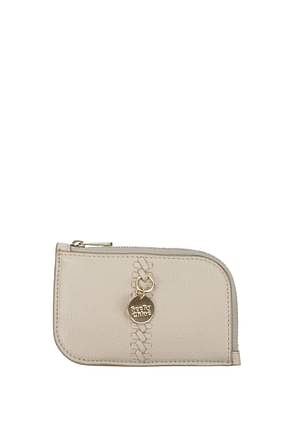 See by Chloé Coin Purses Women Leather Beige Cement