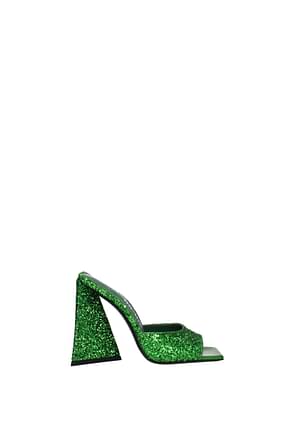 The Attico Sandals Women Glitter Green Apple