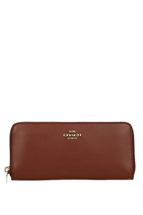 Coach Wallets Women Leather Brown Saddlery