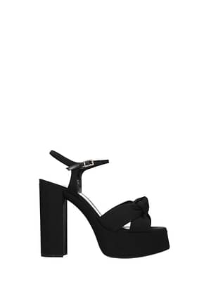 Saint Laurent Sandals bianca Women Fabric  Black