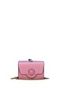 Versace Wallets Women Leather Pink Lilac