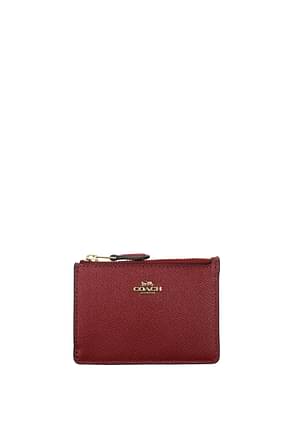 Coach Document holders Women Leather Red Cherry