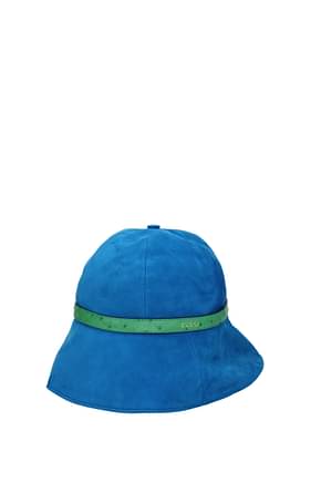 Gucci القبعات نساء سويدي أزرق لون أخضر