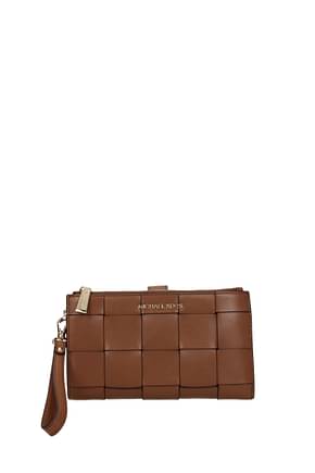 Michael Kors Clutches Women Leather Brown Luggage
