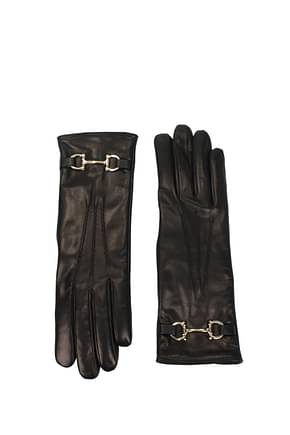 Salvatore Ferragamo Gloves Women Leather Black