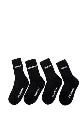 Balenciaga Socks set of 7 socks Men Cotton Black