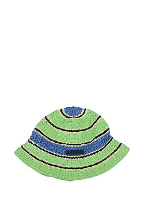 Stella McCartney القبعات نساء قطن لون أخضر أزرق