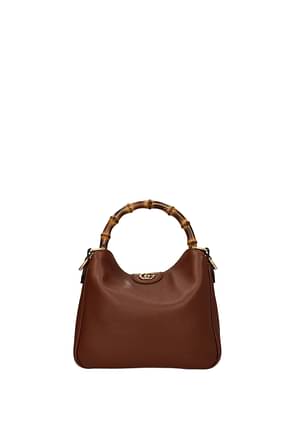Gucci Handbags Women Leather Brown