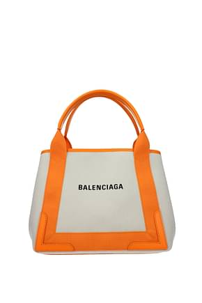 Balenciaga حقائب اليد نساء قماش اللون البيج البرتقالي