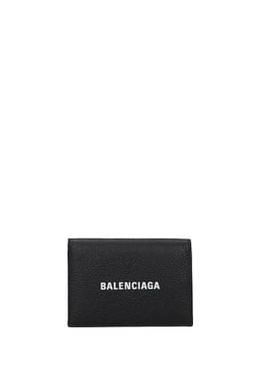 Balenciaga Wallets Women Leather Black