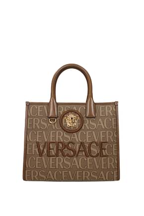 Versace Handbags Women Fabric  Beige Brown