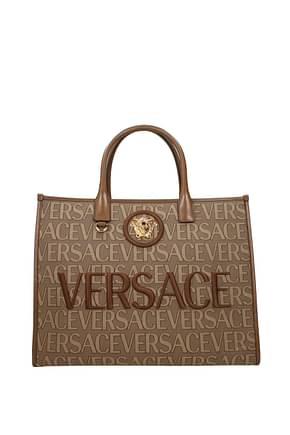 Versace Handbags Women Fabric  Beige Brown
