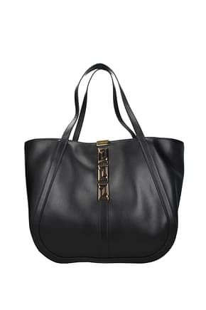 Versace Shoulder bags greca Women Leather Black