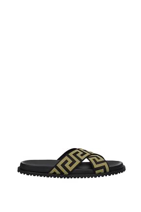 Versace Slippers and clogs Men Fabric  Black Gold