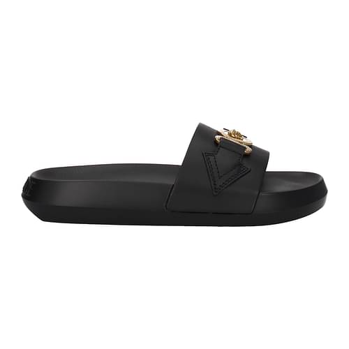 Medusa leather thong sandals in black - Versace