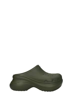 Balenciaga Slippers and clogs crocs Men Rubber Green khaki