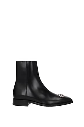 Balenciaga Ankle Boot Men Leather Black