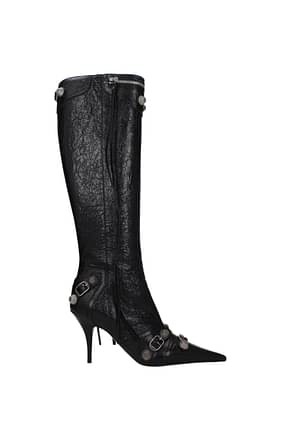 Balenciaga Boots Women Leather Black