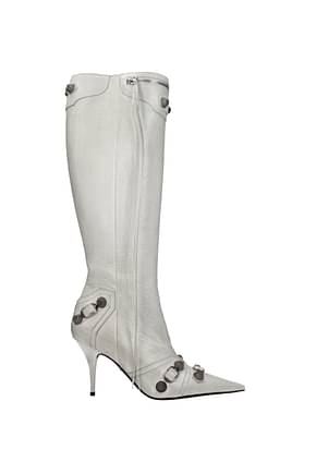 Balenciaga Boots Women Leather Gray