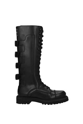 Christian Dior Boots Women Leather Black