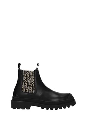 Christian Dior Ankle Boot chelsea Men Leather Black Beige
