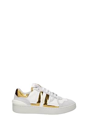 Lanvin Sneakers clay Femme Tissu Blanc Or