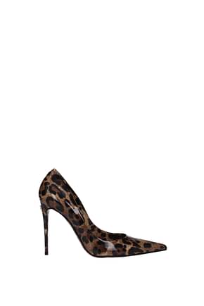 Dolce&Gabbana Pumps Women Leather Brown Leopard