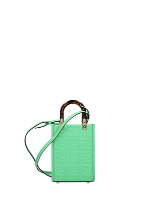 Fendi Handbags sunshine Women Leather Green Edamame