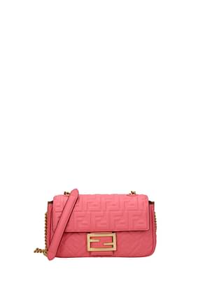 Fendi Crossbody Bag baguette Women Leather Pink Dahlia