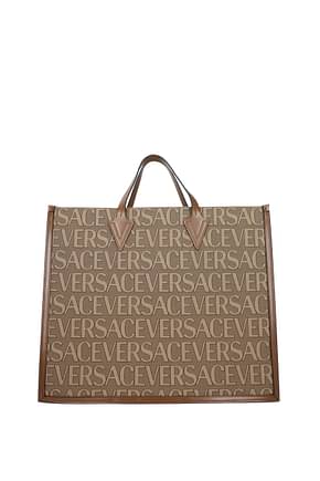 Versace حقائب اليد رجال قماش اللون البيج بنى
