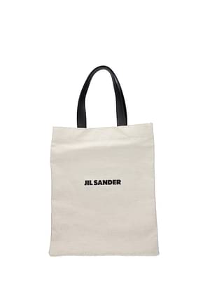 Jil Sander حقائب كتف نساء قماش اللون البيج طبيعي >> صفة