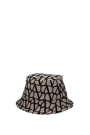 Valentino Garavani القبعات نساء فسكوزي اللون البيج أسود