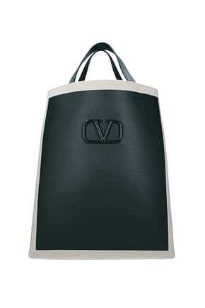 Valentino Garavani حقائب اليد رجال قماش اللون البيج أخضر غامق
