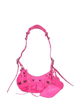Balenciaga Crossbody Bag le cagole Women Leather Pink Fluo Pink