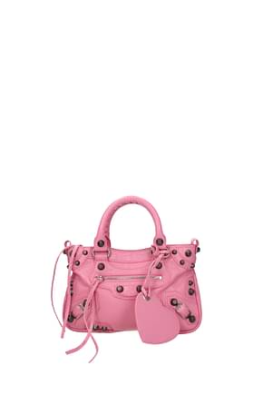 Balenciaga Handbags cagole Women Leather Pink Bright Pink