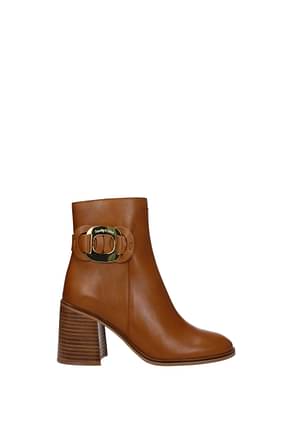 See by Chloé Ankle boots zelda Women Leather Brown Tan
