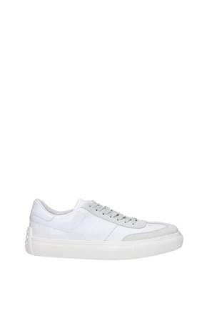 Tod's Sneakers Men Leather White Light Grey