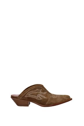 Sonora Slippers and clogs Women Suede Brown Cigar