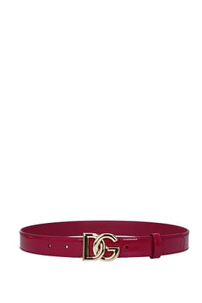 Dolce&Gabbana Thin belts Women Patent Leather Fuchsia Cyclamen
