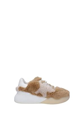 Stella McCartney Sneakers Femme Eco Fourrure Beige Blanc