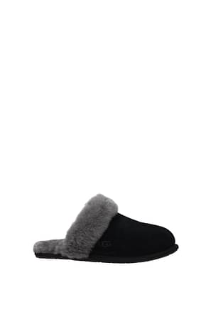 UGG Slippers and clogs scuffette  Women Suede Black Grey