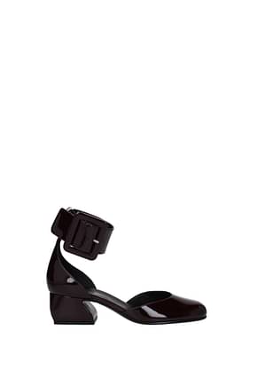 Sergio Rossi Sandals Women Patent Leather Red Wine