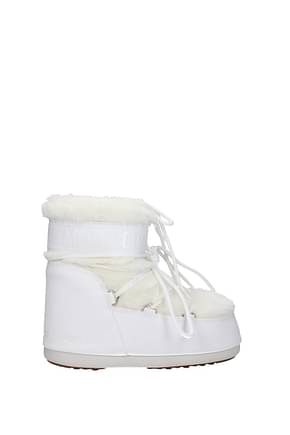 Moon Boot Bottines Femme Cuir Blanc Blanc Optique