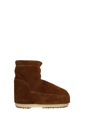Moon Boot Ankle boots Women Suede Brown Cognac