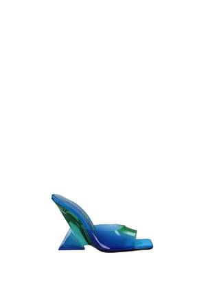 The Attico Sandales cheope Femme PVC Bleu Vert Fluo