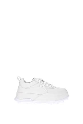 Jil Sander Sneakers orb Femme Cuir Blanc Porcelaine