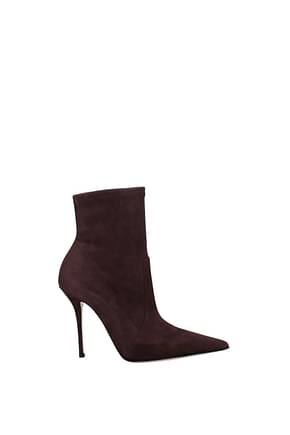 Casadei Ankle boots Women Suede Brown Carob