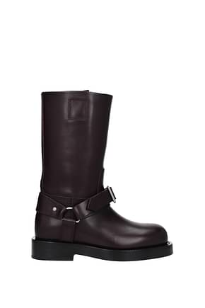 Burberry Boots saddle Women Leather Violet Aubergine