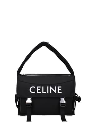 Celine Shoulder bags messenger Men Fabric  Black White